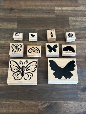 Stampin' Up! Definitely Decorative Flutterbys Stamp Set, Wood Mount, Retired